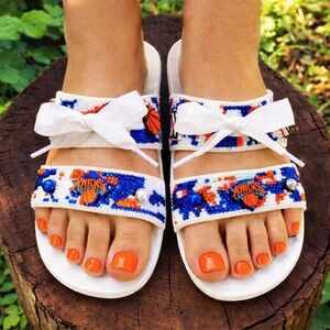 Shoes Sandals Two Straps Multi (W-9) New York Knicks‎ custom made